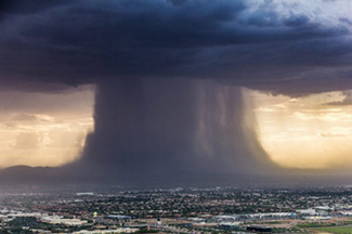 Wet Microburst over South Mountain