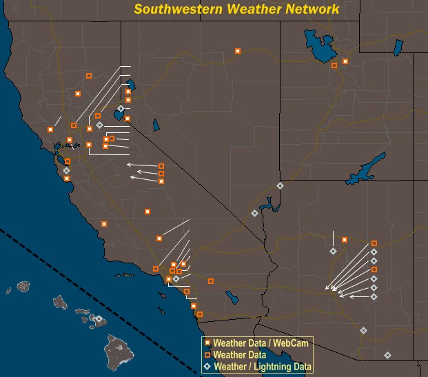 Mesomap of Southwestern Weather Network Stations