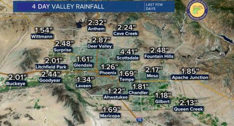 4 day Valley Rainfall Totals July 22nd to July 25th 2021